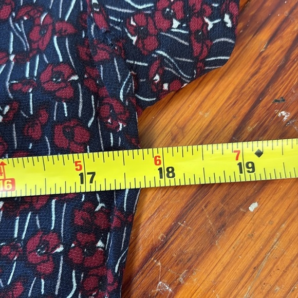 Laura Ashley Vintage Y2K Button Down Floral Midi Sun Dress Red White Blue Size 8 - Picture 5 of 6